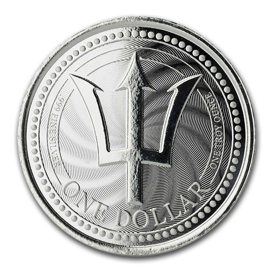 2019 Barbados 1 oz Silver Trident BU