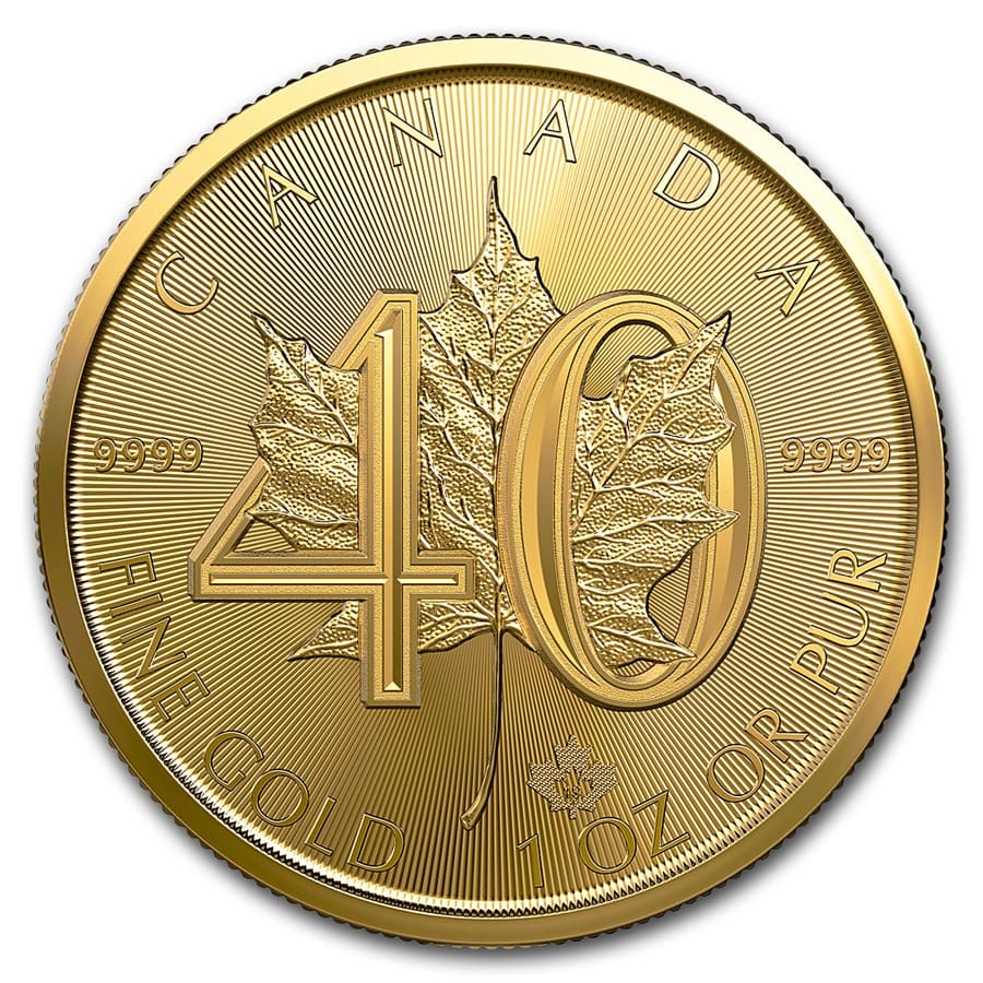 Buy 2019 Canada 1 oz Gold Maple Leaf 40th Anniversary BU | APMEX