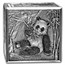 2019 China 1 kilo Antique Silver Panda Cube 150th Anniversary