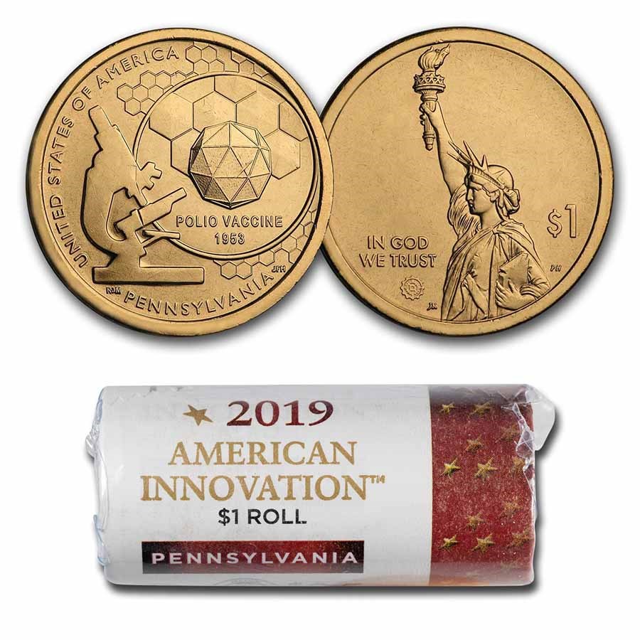 2019-D American Innovation $1 Polio Vaccine ($25 Roll) (PA)