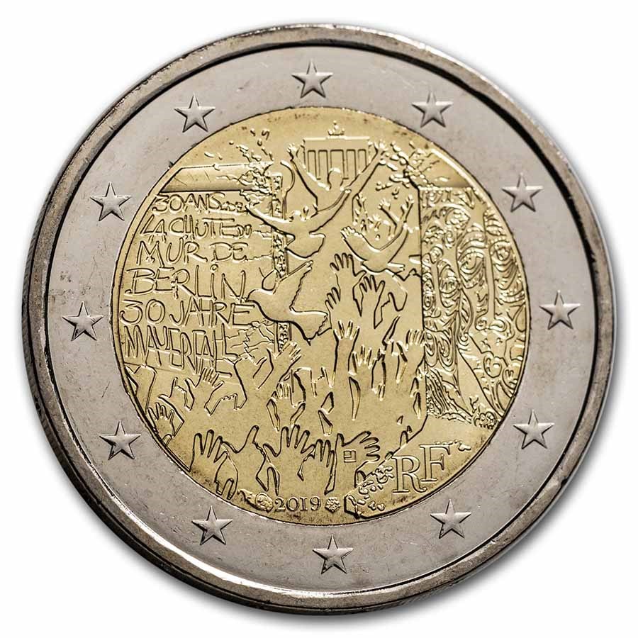 2019 France 2 Euro Fall of the Berlin Wall BU