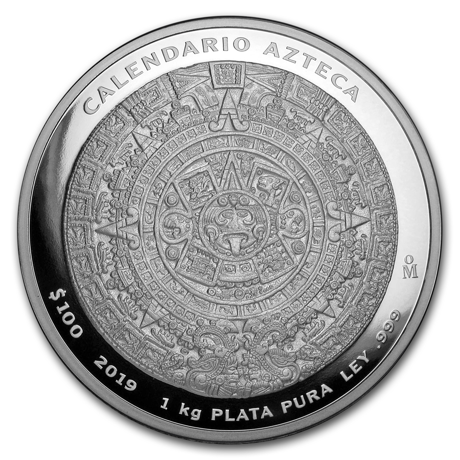 Buy 2019 Mexico 1 Kilo Silver Aztec Calendar Coin | APMEX