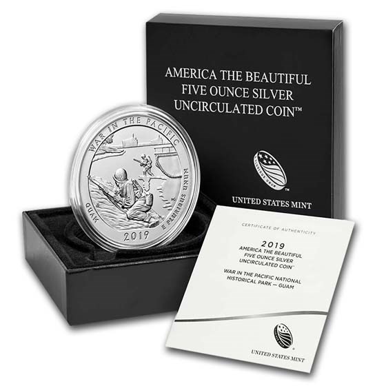 2019-P 5 oz Silver ATB War in the Pacific, GU (w/Box & COA)