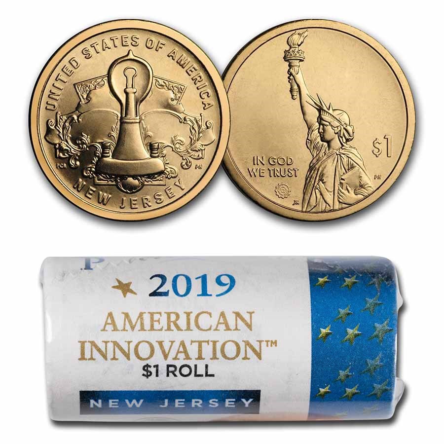 2019-P American Innovation $1 Edisons Light Bulb ($25 Roll) (NJ)