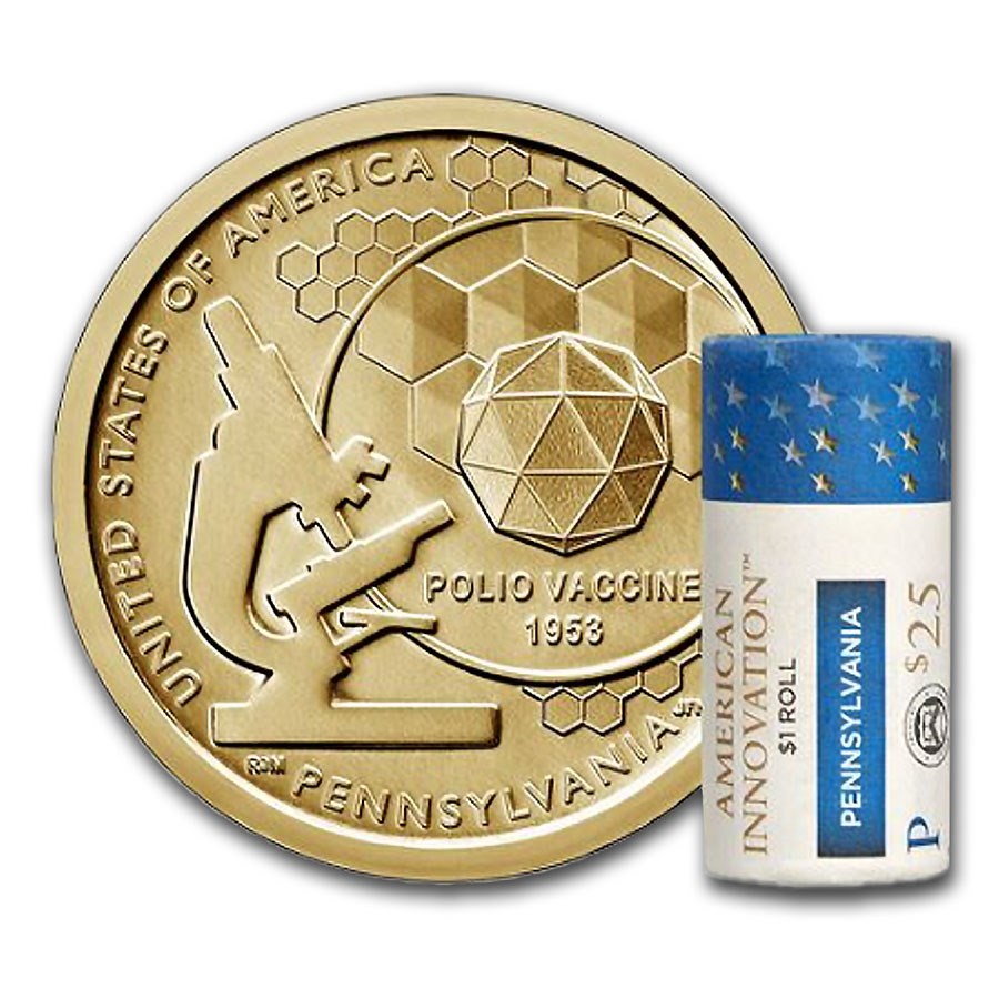 2019-P American Innovation $1 Polio Vaccine ($25 Roll) (PA)