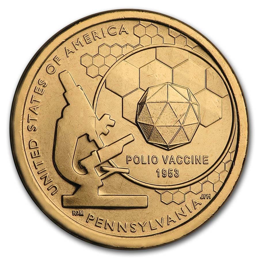 2019-P American Innovation $1 Polio Vaccine BU (PA)