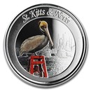 2019 St. Kitts and Nevis 1 oz Silver Pelican Proof (Colorized)