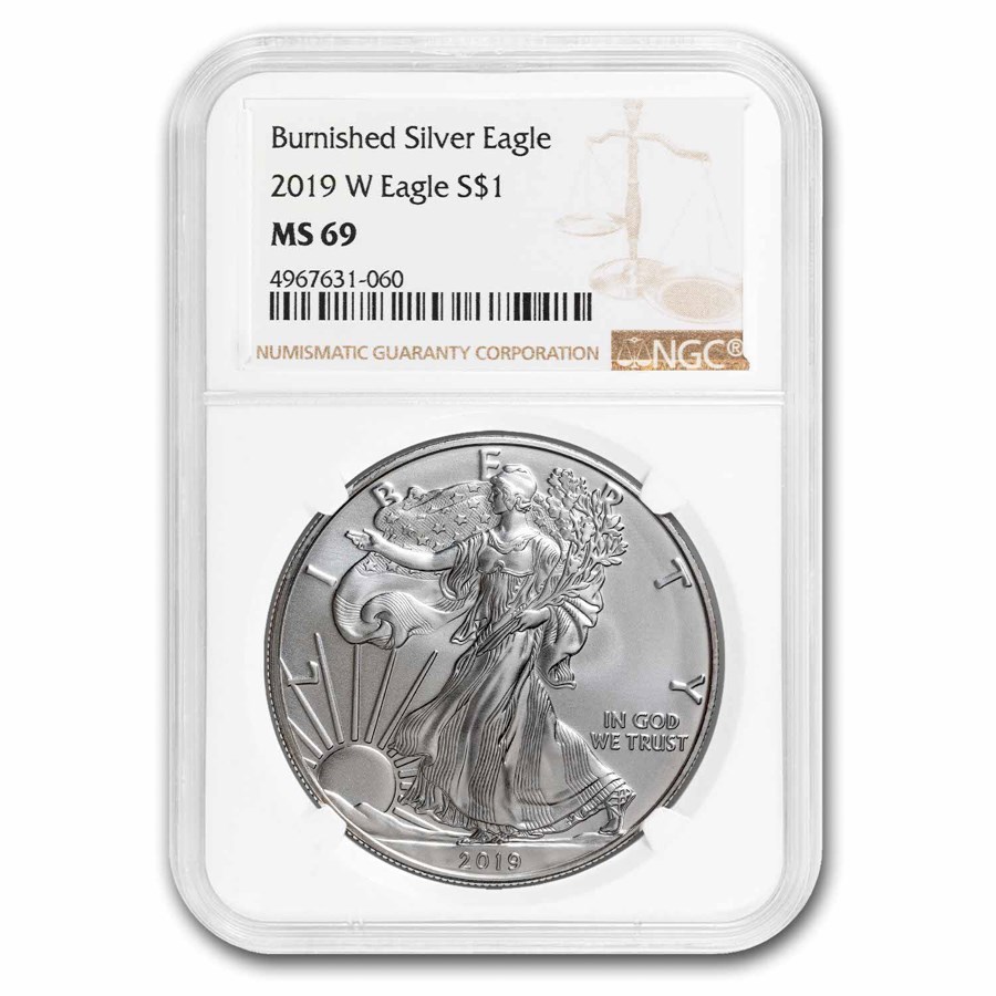 2019-W Burnished American Silver Eagle SP/MS-69 NGC