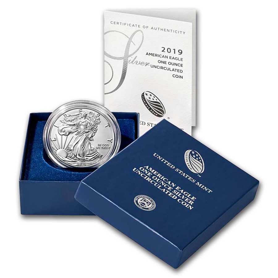 2019-W Burnished American Silver Eagle (w/Box & COA)