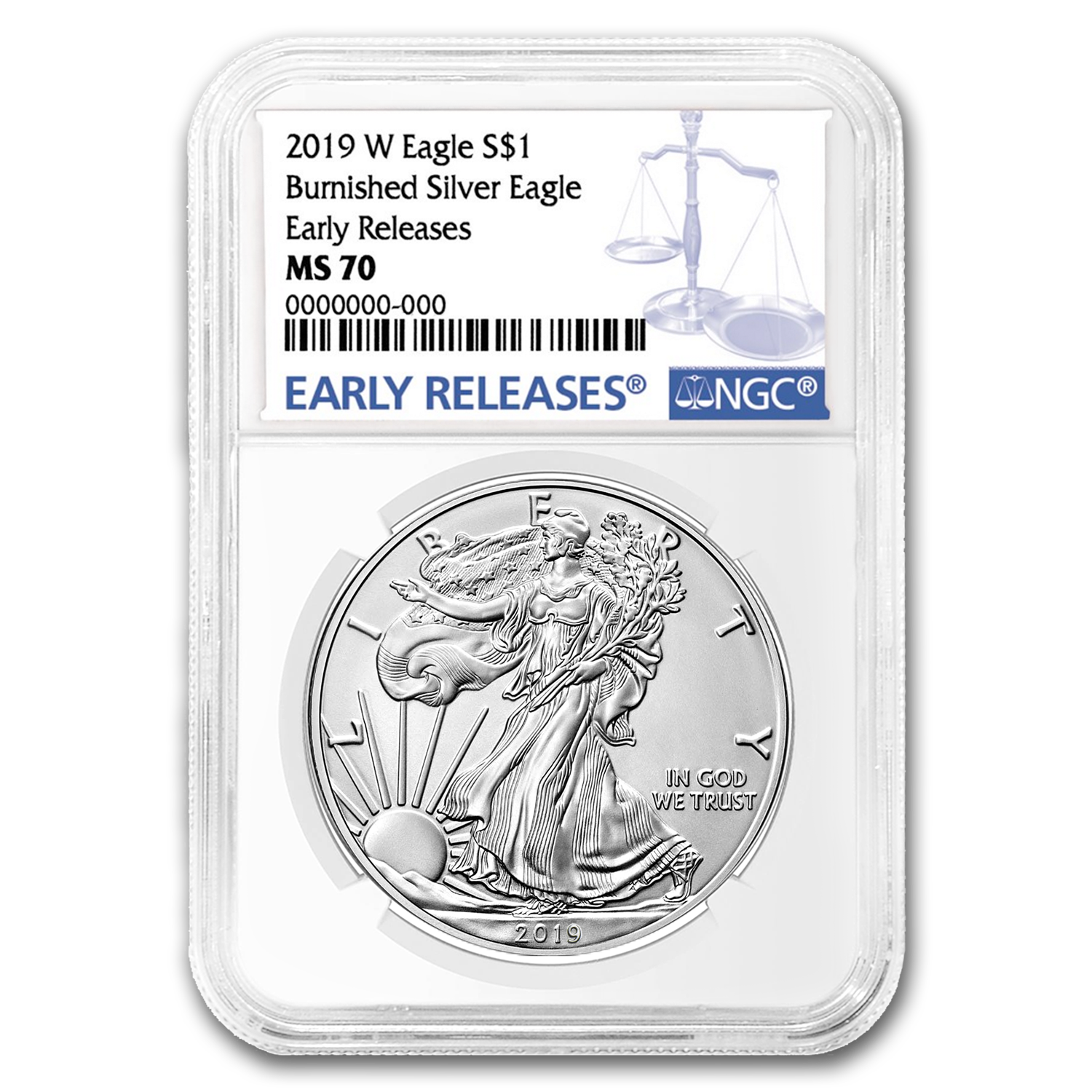 Buy 2019-W Burnished Silver Eagle MS-70 NGC (Early Releases) | APMEX