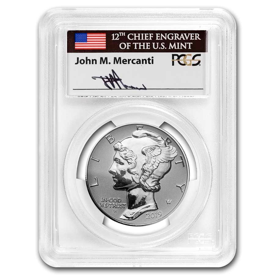 2019-W Reverse Proof Palladium Eagle PR-70 PCGS (FDI, Mercanti)