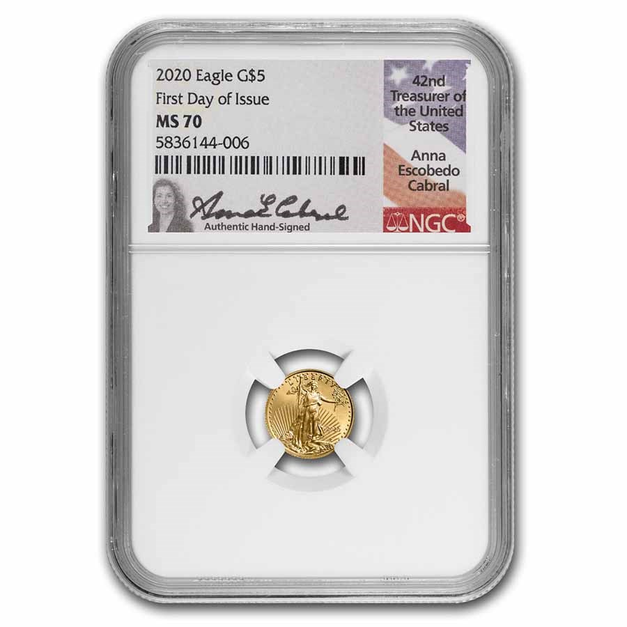 Buy 2020 1/10 oz Gold Eagle MS-70 NGC (FDI, Anna Cabral Signed) | APMEX