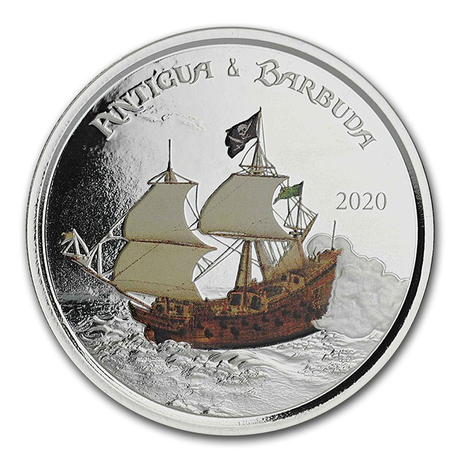 2020 Antigua & Barbuda 1 oz Silver Rum Runner Proof (Colorized)