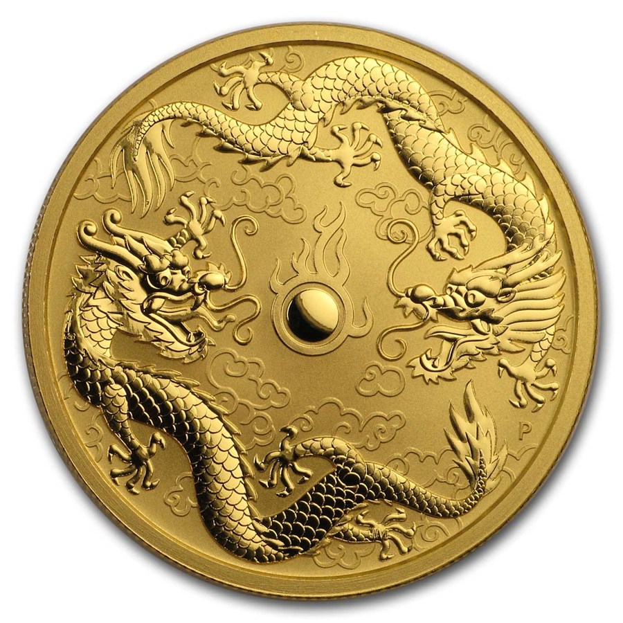 2020 Australia 1 oz Gold Double Dragon BU