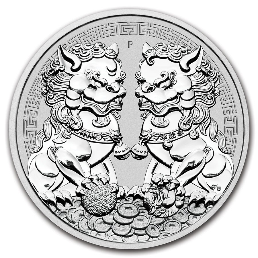 2020 Australia 1 oz Silver Double Pixiu BU