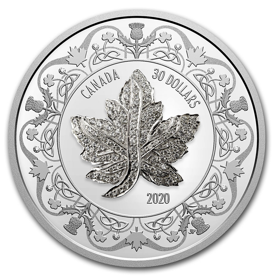 Buy 2020 Canadian 2 oz Silver Maple Leaf Brooch | APMEX