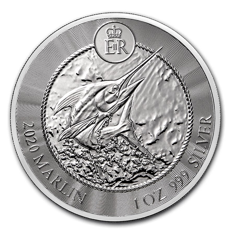 2020 Cayman Islands 1 oz Silver Marlin BU