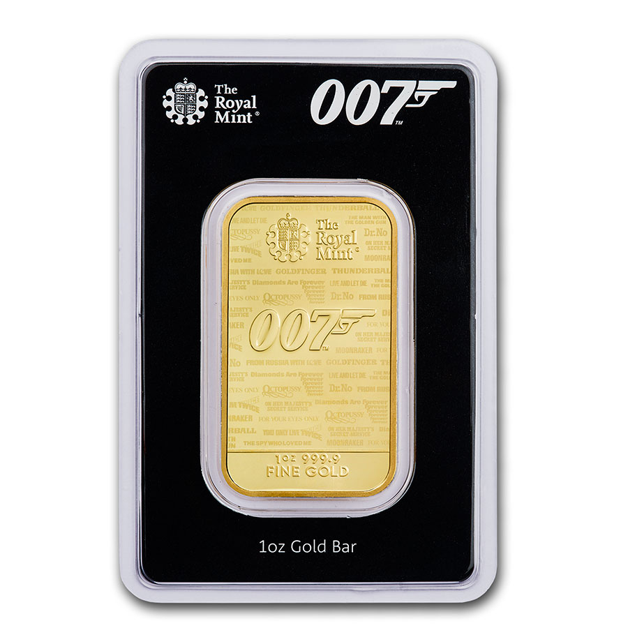 Buy 2020 Great Britain 1 oz Gold Bar: James Bond 007 (in TEP