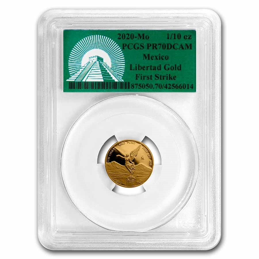 2020 Mexico 1/10 oz Gold Libertad PR-70 PCGS (FS, Green Label)