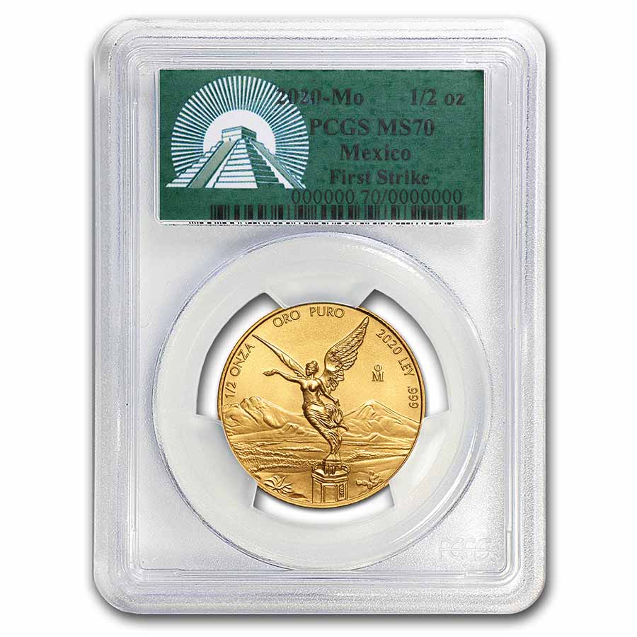 Buy 2020 Mexico 1/2 oz Gold Libertad MS-70 PCGS (FS, Green Label