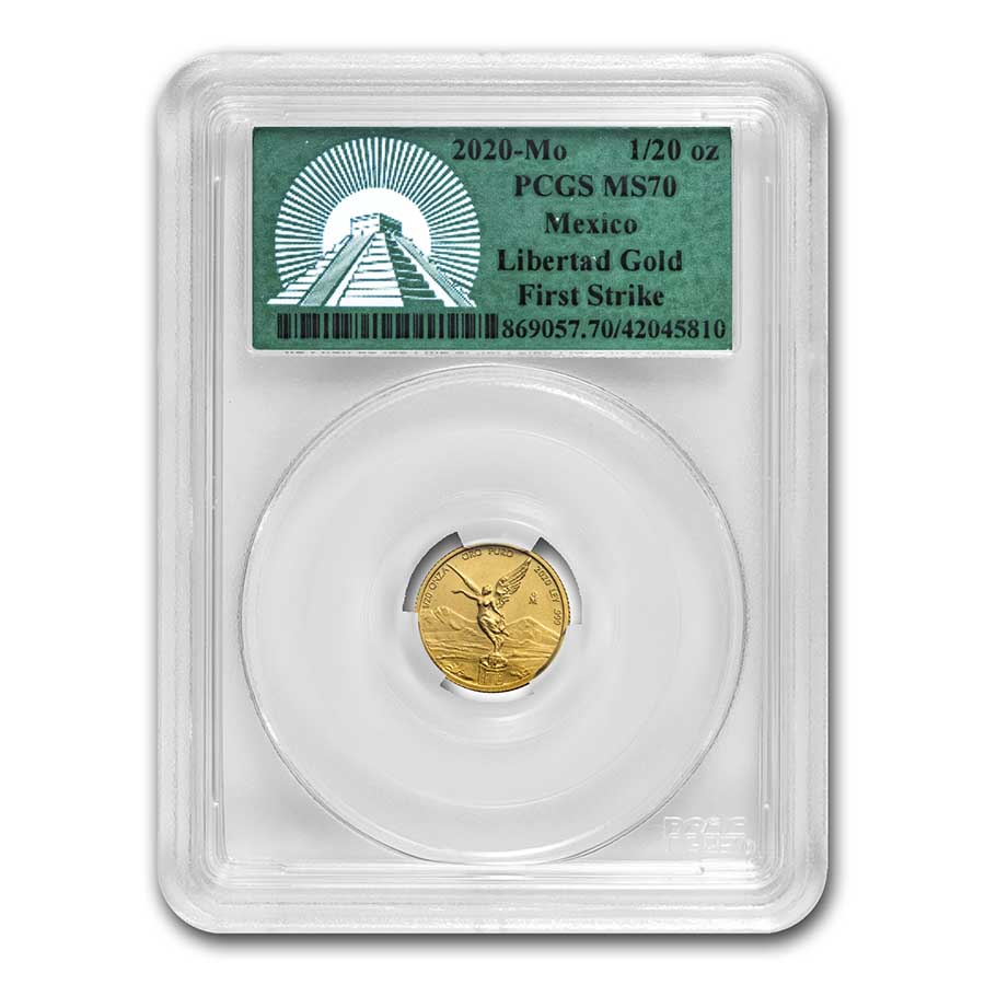 Buy 2020 Mexico 1/20 oz Gold Libertad MS-70 PCGS (FS, Green Label