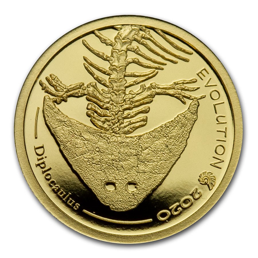 2020 Mongolia 1/2 gram Proof Gold Evolution (Diplocaulus)