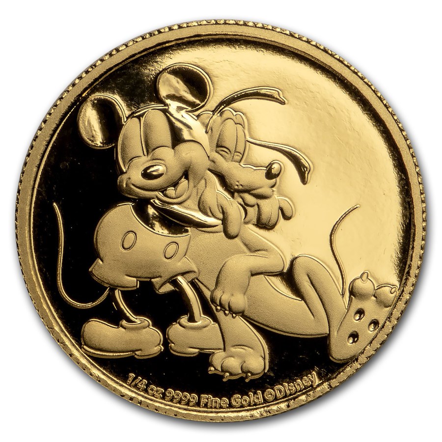 Buy 2020 Niue 1/4 oz Gold Proof $25 Disney Pluto's 90th Anniversary | APMEX