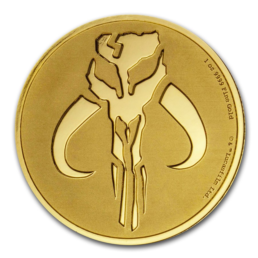 2020 Niue 1 oz Gold $250 Star Wars: Mandalorian Mythosaur BU