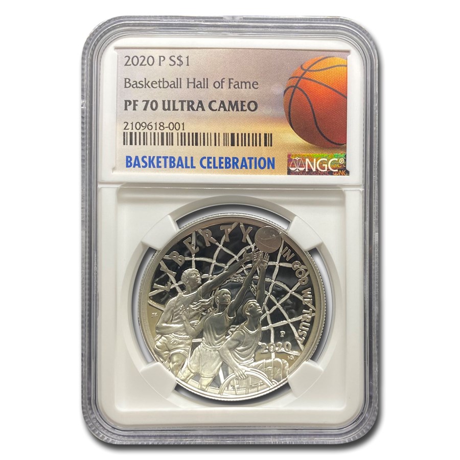 2020-P Basketball Hall of Fame $1 Silver PF-70 NGC