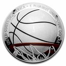 2020-P Basketball Hall of Fame $1 Silver Prf Colorized (Box/CoA)