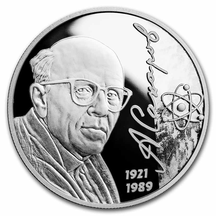 2020 Russia 1/2 oz Silver 2 Rubles Andrey Sakharov