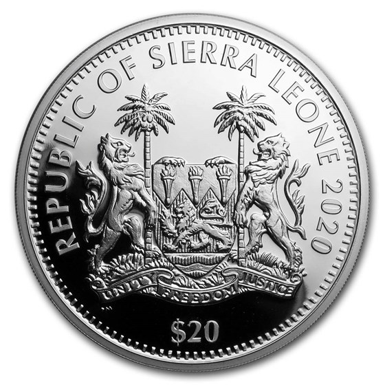 Buy 2020 Sierra Leone 2 oz Silver £20 High Relief Big Cats: Cheetah | APMEX