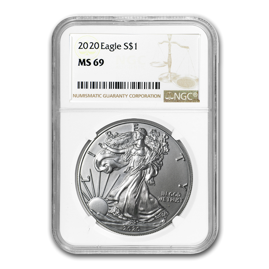 2020 Silver American Eagle MS69 NGC Coin For Sale Silver Eagles (NGC