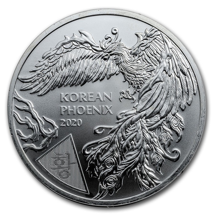 2020 South Korea 1 oz Silver Phoenix (Abrasions)