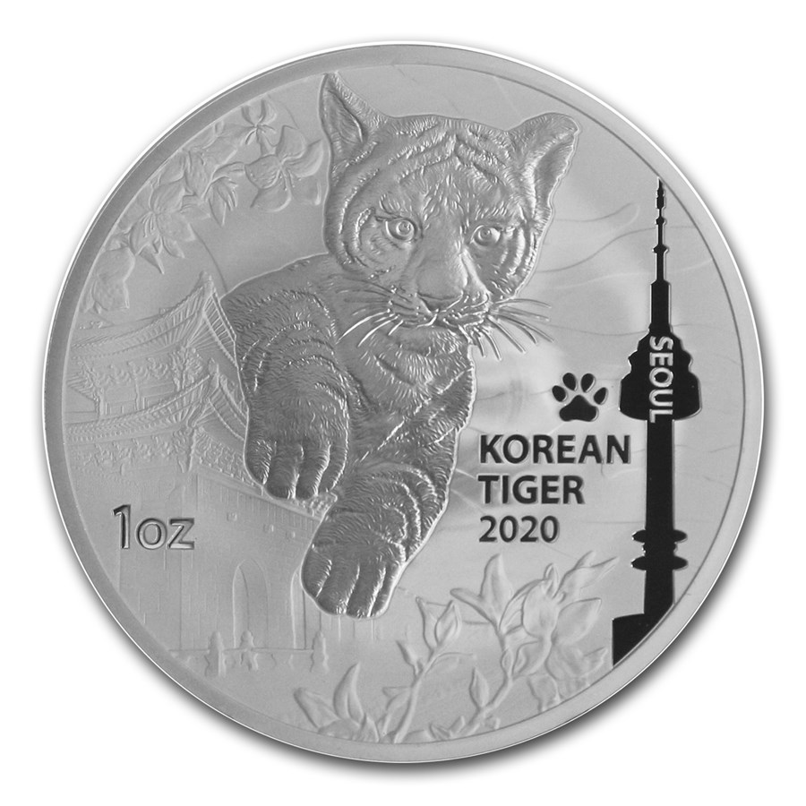 2020 South Korea 1 oz Silver Tiger BU