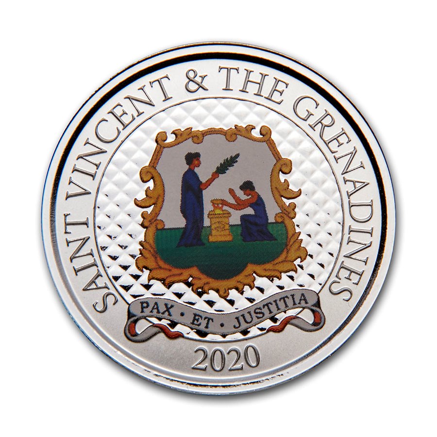 2020 St. Vincent & The Grenadines 1 oz Ag Pax Et Justitia (Color)