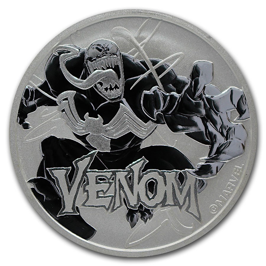 2020 Tuvalu 1 oz Silver $1 Marvel Series Venom BU