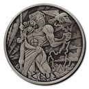 2020 Tuvalu 1 oz Silver Gods of Olympus Antiqued (Zeus)