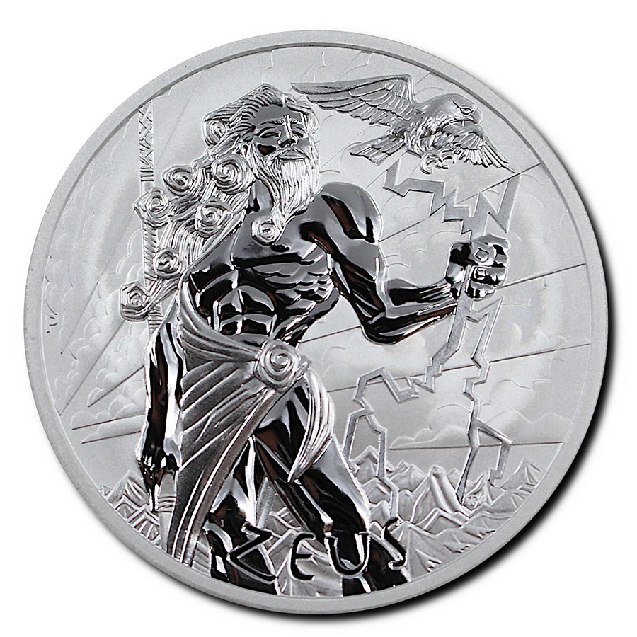 2020 Tuvalu 1 oz Silver Gods of Olympus BU (Zeus)