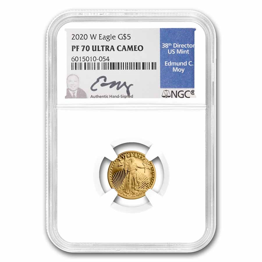 2020-W 1/10 oz Proof Gold Eagle PF-70 NGC (Ed C. Moy Signed)