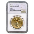 2020-W 1 oz Burnished Gold Eagle MS-70 NGC