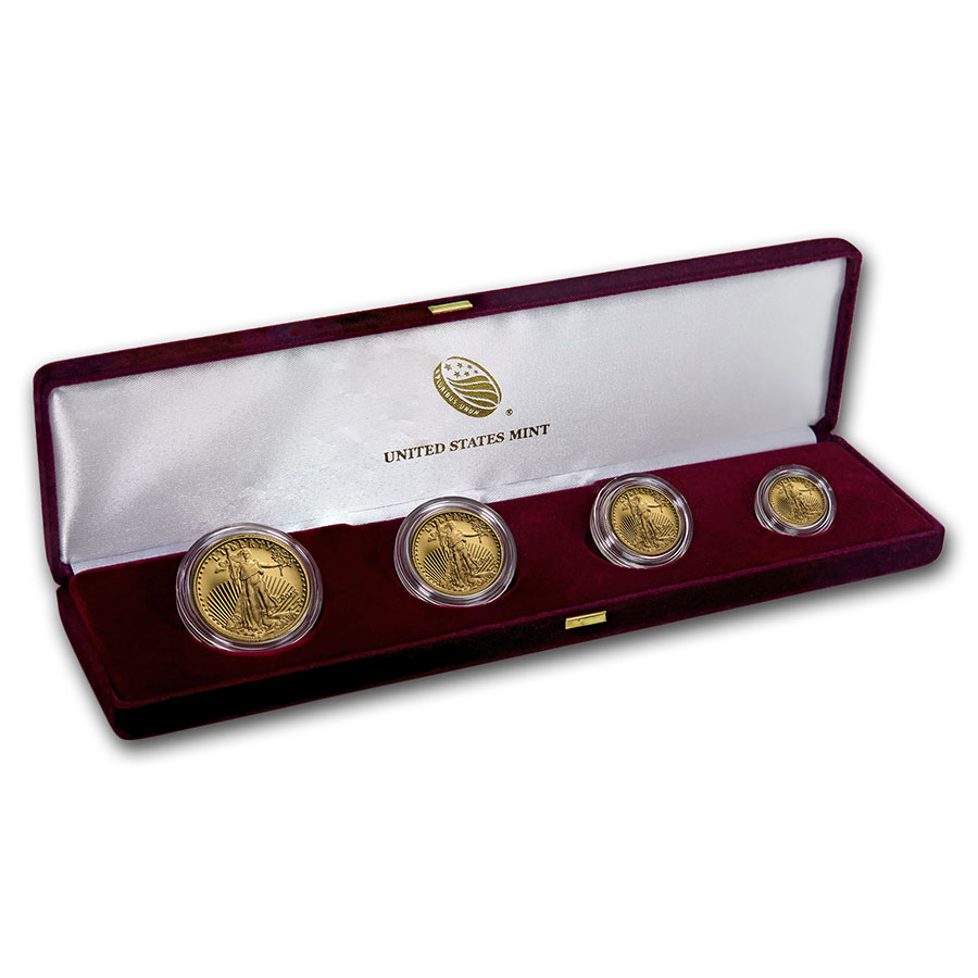 Buy 2020 W 4 Coin Proof American Gold Eagle Set w Box COA APMEX