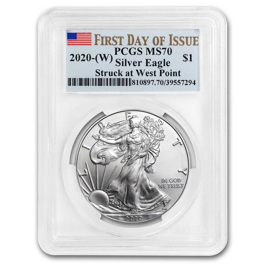 2020 (W) American Silver Eagle MS-70 PCGS (First Day of Issue)