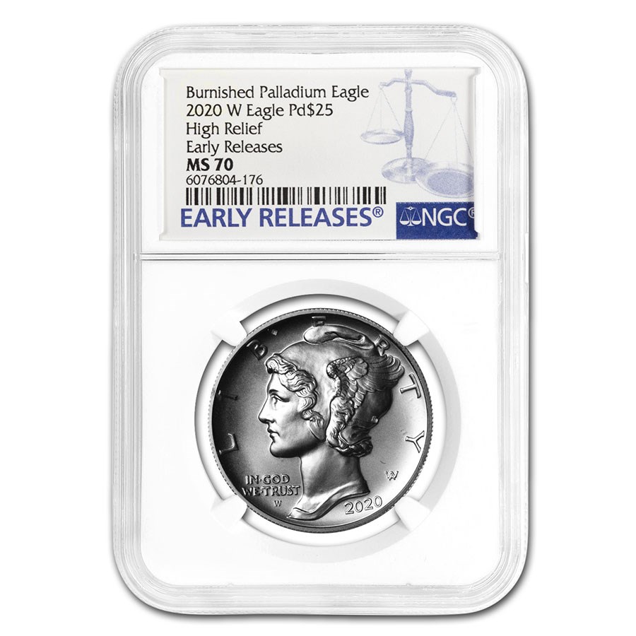 2020-W Burnished Palladium Eagle MS-70 NGC (Early Releases)