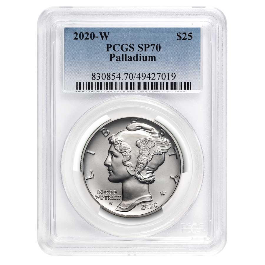 2020-W Burnished Palladium Eagle SP-70 PCGS