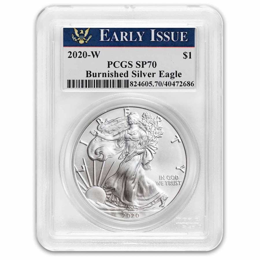 2020-W Burnished Silver Eagle SP/MS-70 PCGS