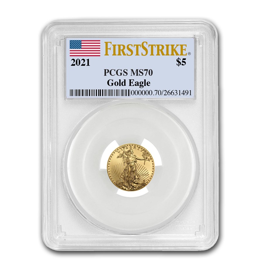 2021 1/10 oz American Gold Eagle (Type 1) MS-70 PCGS (FS®)