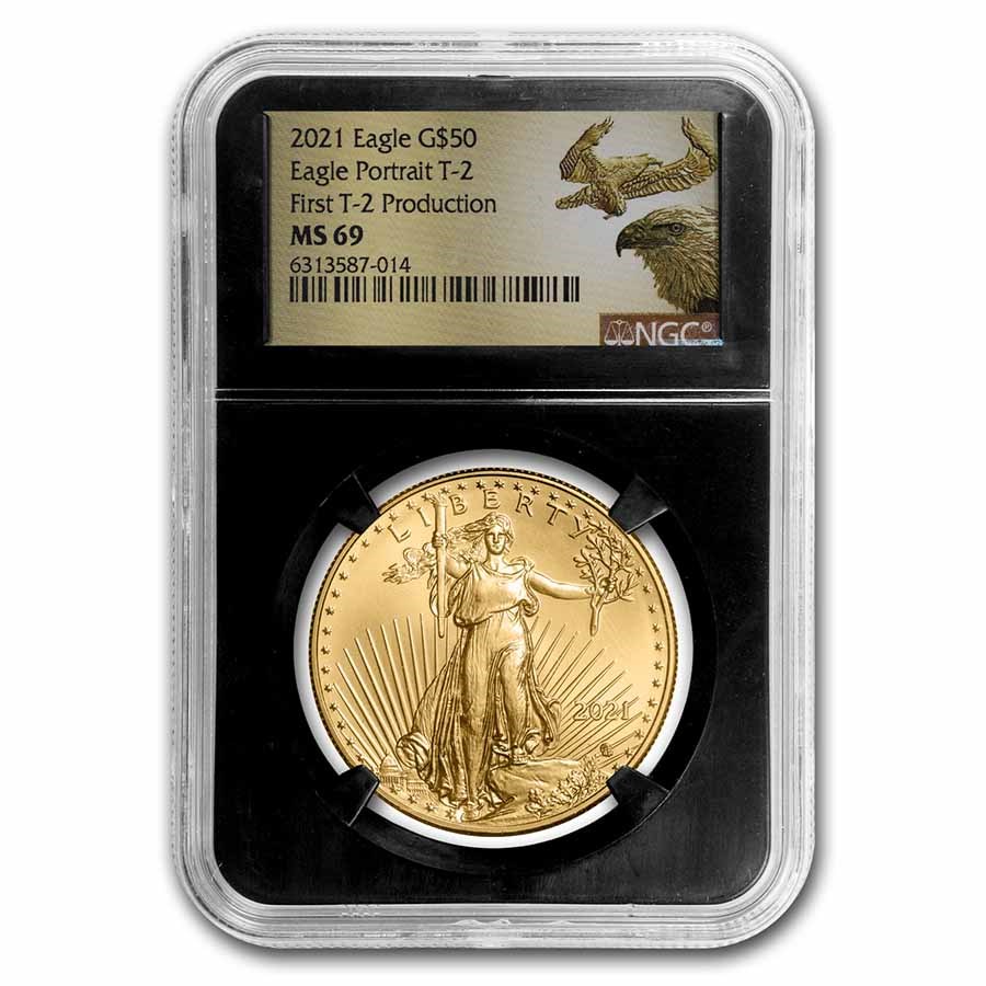 2021 1 oz American Gold Eagle (T2) MS-69 NGC (First Production)