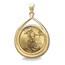 2021 1 oz Gold Eagle Teardrop Pendant (Prong Bezel)