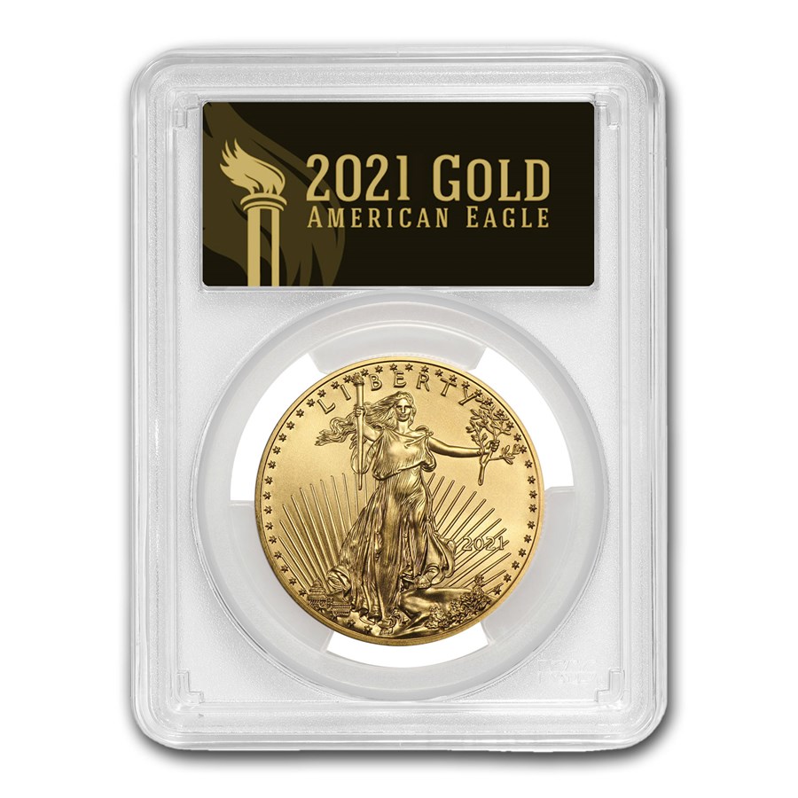 2021 1 oz Gold Eagle (Type 1) MS-70 PCGS (FirstStrike®, Black)